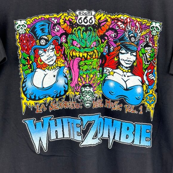 Vintage Style White Zombie, La Sexorcisto Devil Music World Tour Fan Tee Shirt - Picture 2 of 4